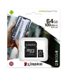 Kingston Canvas Select Plus MicroSDXC Memory Card 64GB (UHS-1) (A1) (Class 10) +..